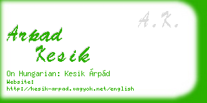 arpad kesik business card
